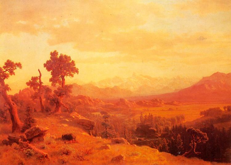 Albert Bierstadt Oil Painting Wind River Country - Click Image to Close